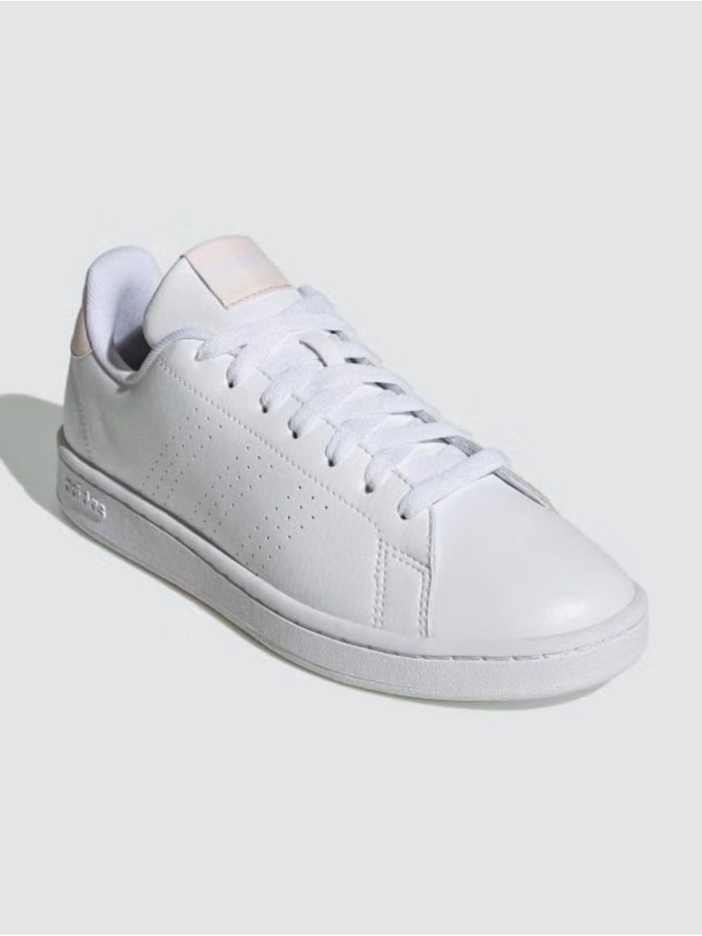 Adidas White & Pale Pink Advantage Cloudfoam Comfort Women’s Shoes Size 7.5